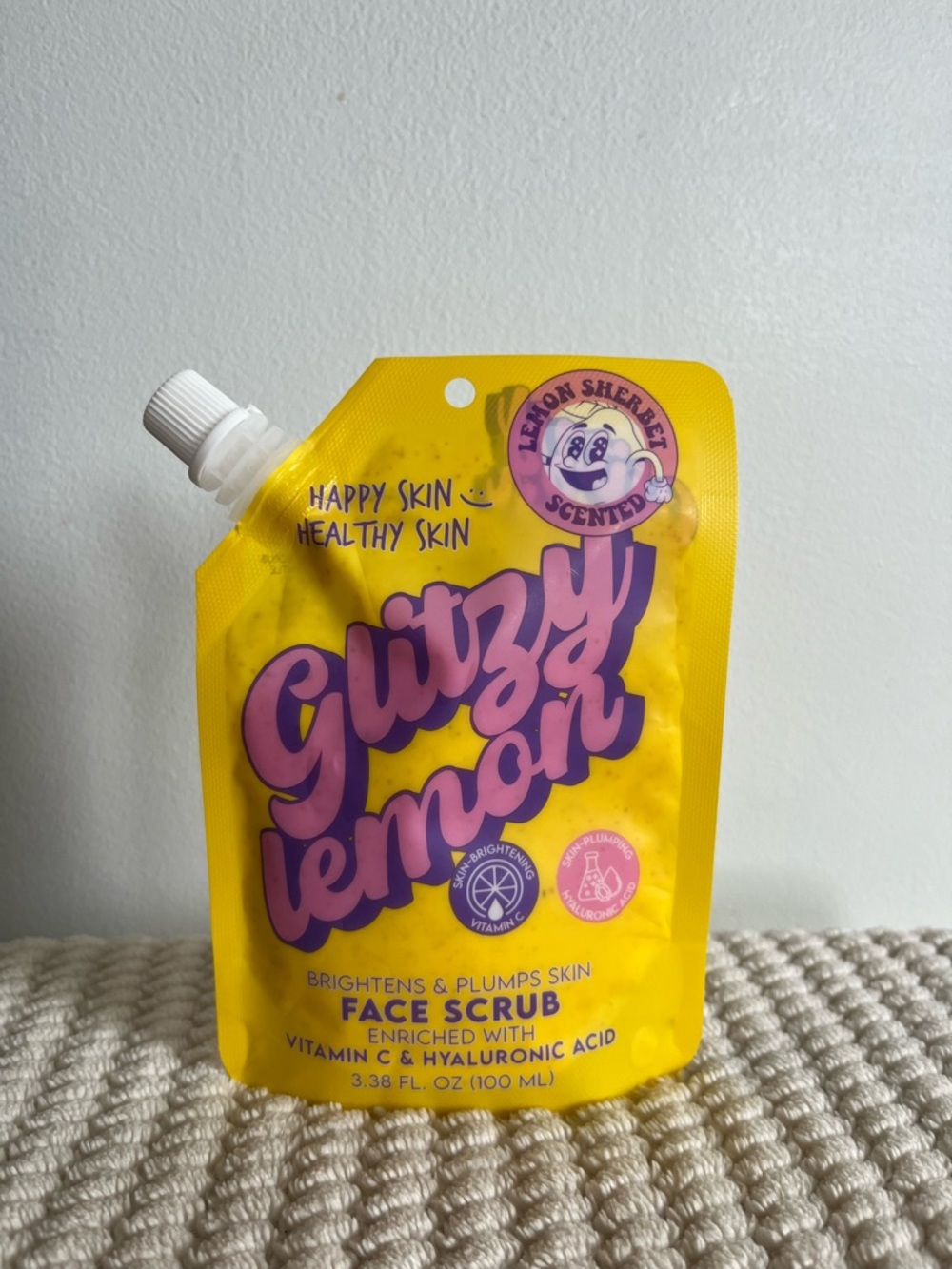 Brightening & Plumping Lemon Sherbert face scrub w/ Vitamin C & Hyaluronic Acid